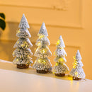 Tower-shaped Flocking Snow Pine Desktop Christmas Tree Ornaments