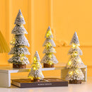 Tower-shaped Flocking Snow Pine Desktop Christmas Tree Ornaments