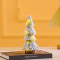 Tower-shaped Flocking Snow Pine Desktop Christmas Tree Ornaments