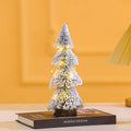 Tower-shaped Flocking Snow Pine Desktop Christmas Tree Ornaments