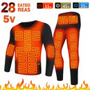 Winter Thermal Heated Jacket Men Vest Heated Underwear Men's Ski Suit USB Electric Heating Clothing Fleece Thermal Long Johns