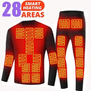 Winter Thermal Heated Jacket Men Vest Heated Underwear Men's Ski Suit USB Electric Heating Clothing Fleece Thermal Long Johns