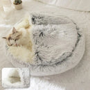 Pet Mattress Warm Comfortable Soft Plush Round Basket Cat Dog 2 in 1 Sleeping Bag