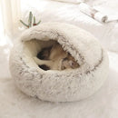 Pet Mattress Warm Comfortable Soft Plush Round Basket Cat Dog 2 in 1 Sleeping Bag