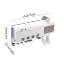 Multifunctional Induction Toothbrush Holder Automatic Toothpaste Squeezing Hole Free Wall Mounted Toothbrush Storage Box