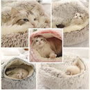Pet Mattress Warm Comfortable Soft Plush Round Basket Cat Dog 2 in 1 Sleeping Bag