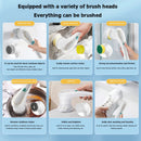 Usb Charging 5-in-1Multifunctional Electric Cleaning Brush  Bathroom Wash Brush Kitchen Cleaning Tool Dishwashing Brush