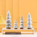 Tower-shaped Flocking Snow Pine Desktop Christmas Tree Ornaments