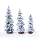 Tower-shaped Flocking Snow Pine Desktop Christmas Tree Ornaments